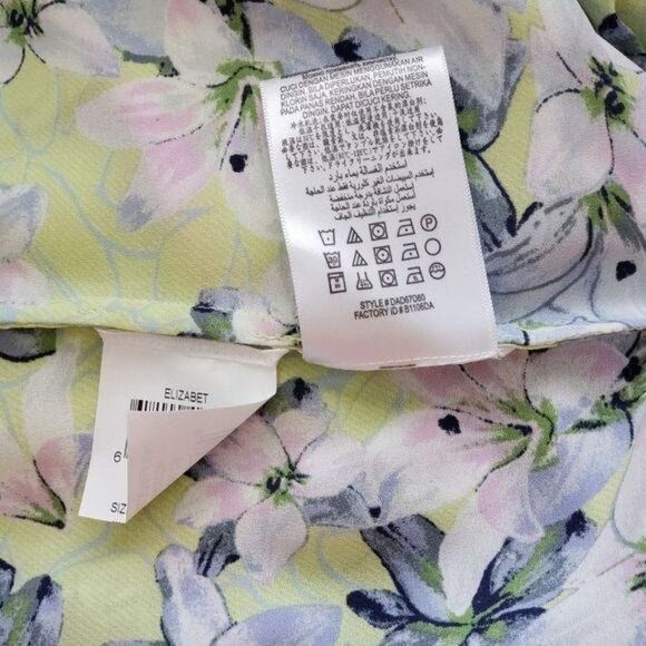 BCBGMAXAZRIA Elizabet Short Sleeve Floral Print Belted Summer Dress Size Small - Picture 6 of 6